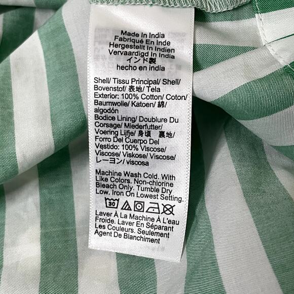 J.Crew Hyacinth Dress Striped Cotton Poplin Smocked Holiday CI932 Bright Clover - Picture 14 of 14